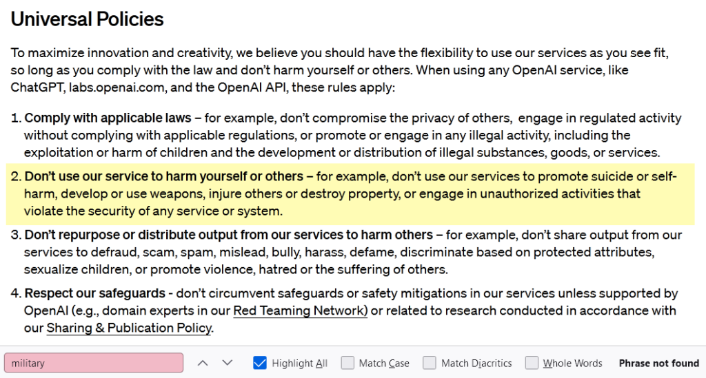 OpenAI rewrites the rules, allows AI use in military and warfare